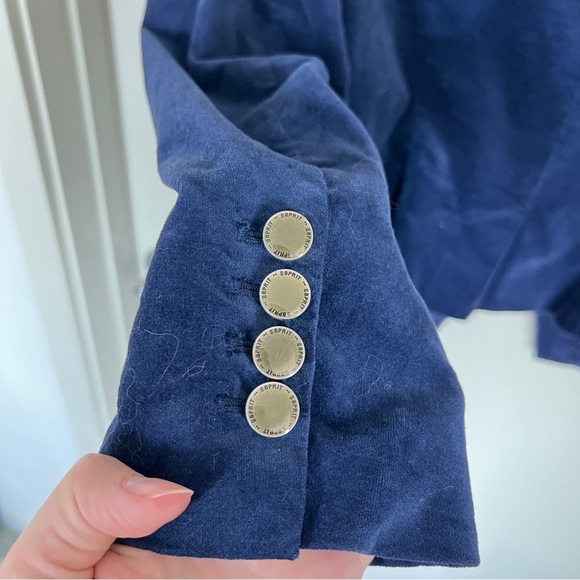 Navy blue velvet blazer - Picture 5 of 5